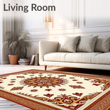 Traditional with Symmetrical Floral(Beige)