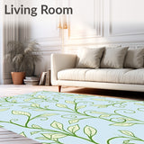 Botanical Vine with Flowing Leaf Scroll Design(Blue)