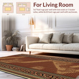 Ultra Soft Area Rug, Non Slip, Stain Resistant, Washable Area Rugs for Living Room, Bedroom, Buffalo Plaid Lodge Bear(Brown)