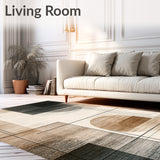 Abstract Ink Wash with Dark Brown and Beige Tones(Beige)