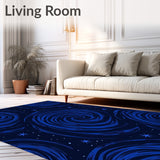 Celestial Swirl Abstract Modern Contemporary Luxury (Blue)