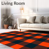 Buffalo Check Entryway with Classic Gingham Style(Orange)