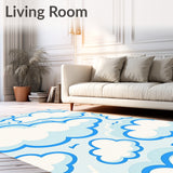 Whimsical Puffy Nimbus with Abstract Forms and Fluid Lines(Blue)