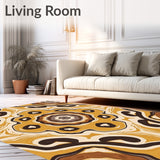 Boho Mist Mosaic with Abstract Interlocking Whorls and Earthy Gradients(Yellow)