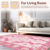 Ultra Soft Area Rug, Non Slip, Stain Resistant, Washable Area Rugs for Living Room, Bedroom, Non-Slip Cowboy Boots Living Room Carpet(Pink)