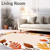 Autumn Harvest Paintbrush Floral Artistic Throw Contemporary(Orange)