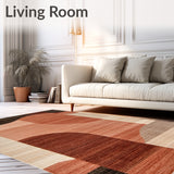 Moody Earthy Tone Area with Unique Rust Brown(Brown)