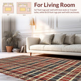 Ultra Soft Area Rug, Non Slip, Stain Resistant, Washable Area Rugs for Living Room, Bedroom, Tiger Skin Pattern Polyester(Beige)