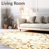 Stylish Area with Elegant Floral Design for Effortless Style(Beige)
