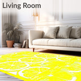 Citrus Zest Collection Lemon Cream Round Area(Yellow)