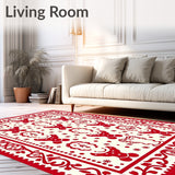 Whimsical Gingerbread Interlocking Folk Art Holiday Motif(Red)