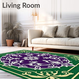 Ornate Damask Motif with and Silver Highlights(Purple)