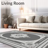 Medallion Symmetrical Ornate Baroque Inspired Luxe(Gray)