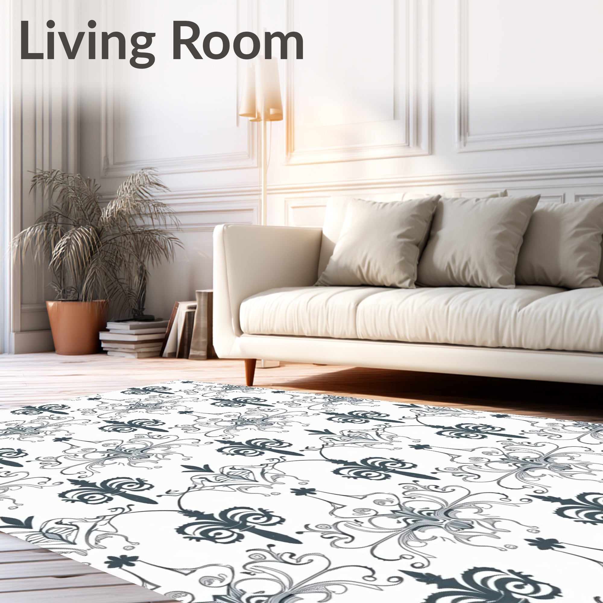 Distressed Fleur de with Classic Floral Lace (Black) - ODIKA