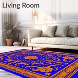 Vintage Inspired Damask Flourish Ornate Luxury (Blue)