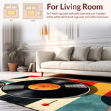 Retro Round Music Motif(Black)