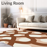 Nordic Cloud Minimalist Interlocking Motif Modern Art Design(Brown)