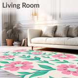 Floral Canopy Design with Airy Blossoms and Stylized Leafy Accents(Pink)