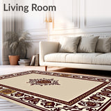 Medieval Tapestry Inspired Heraldic Crest with Flourish(Beige)