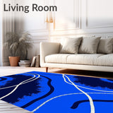 Abstract Brushstroke Artistic Modern Contemporary Splash(Blue)