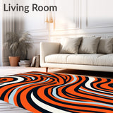 Abstract Wavy Stripes Contemporary Artistic Flowing Design(Orange)