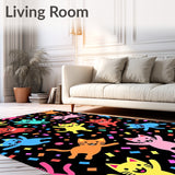 Jovial Meow Parade Festive Celebration With Dancing Kittens(Black)