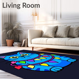 Humorous Glowing Kitty Tangle Novelty Winter Celebration Floor(Blue)