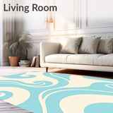 Ethereal Cloud Drift Abstract Swirl Contemporary Minimalist Design(Blue)