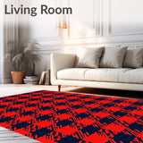 Nordic Holiday Interlocking Grid with Heritage Checks(Red)
