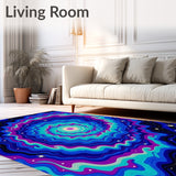 Starry Nebula Swirl Plush Doormat (Blue)