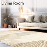 Elegant Beige with Cream Geometric Wave Design(Beige)