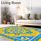 Mediterranean Mosaic Heritage Elegant Medallion Tapestry(Yellow)