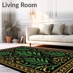 Botanical Fern Cascade with Interlocking Leaf Vines and Flourishes (Black) - ODIKA