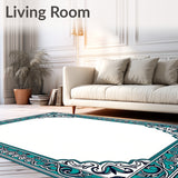 Luxurious Edged Paisley Swirl Treasure (Blue)