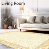 Elegant Beige with Floral Motifs Traditional Design(Beige)