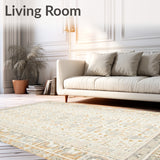 Boho Geometric Area Stylish Low Pile for Home Decor(Beige)