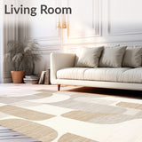 Elegant Beige Curvilinear & Natural Look(Beige)