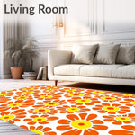 Sunrise Citrus Mosaic with Abstract Interlocking Petals (Orange) - ODIKA