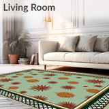 Enchanted Forest Pinecone Motif with Houndstooth Edge Accent(Green)