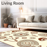 Whimsical Forest Botanical Decorative Floor Covering (Brown)