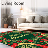 Festive Pine Wreath Holiday Decorative With Seasonal Greetings(Green)