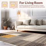 Ultra Soft Area Rug, Non Slip, Stain Resistant, Washable Area Rugs for Living Room, Bedroom, Rustic Cow Print Living Room Decor(Brown)