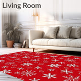 Seasonal Snow Dance Area with Whimsical Flurry Motifs(Red)