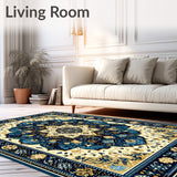 Boho Style Beige Abstract(Blue)