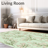 Ornate Boho Garden Vine Motif with Stylized Blooms (Green) - ODIKA