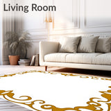 Classic Border Scroll Interlocking Transitional Hallway Charm(Brown)