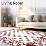 Frosted Berry Vine Lattice Yuletide Art Nouveau Design(White)