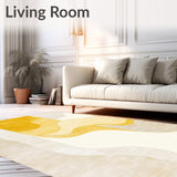Penrose Collection Area Blake Sunny Yellow & Cream Swirls(Yellow)