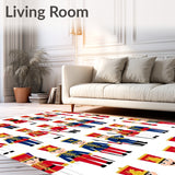 Festive Soldier Guard Motif Decorative Floor Covering(Red)