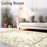 Vintage Accent with Elegant Floral Scrolls and Timeless Distressed Detailing(Beige)